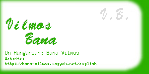 vilmos bana business card